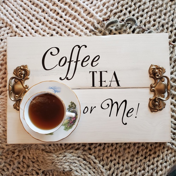 Serving Tray | Solid Repurposed Wood | White Washed | Vinyl Text Quote | Gold Me - Picture 4 of 10